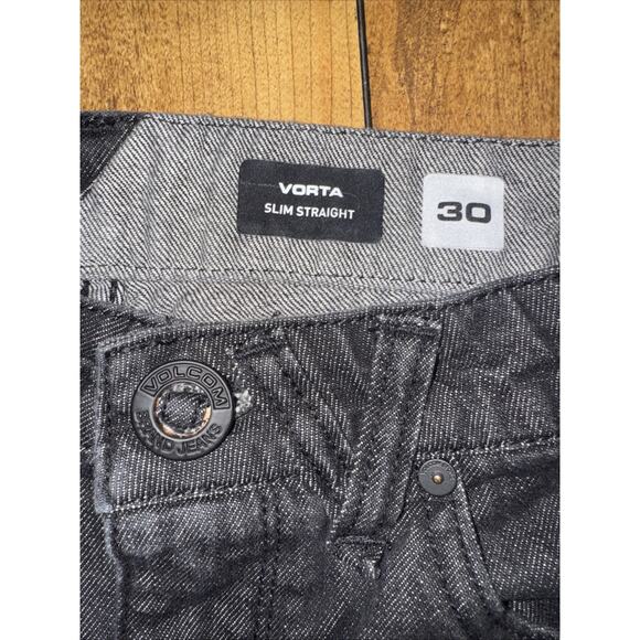 Volcom Slim Straight Jeans Black Denim 30x31 Skate Streetwear Y2K - Picture 3 of 5